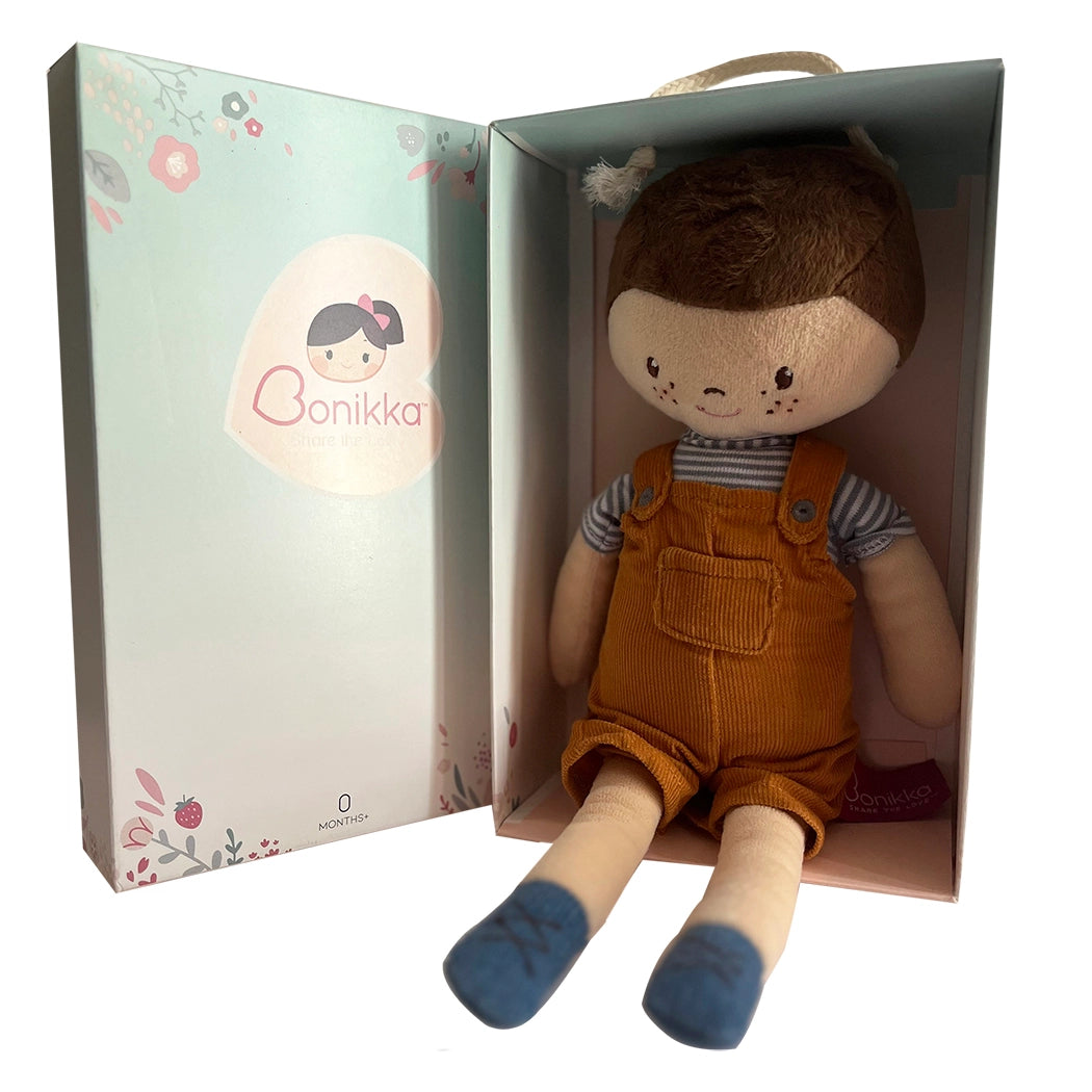 Bonikka handmade boy doll in a gift box