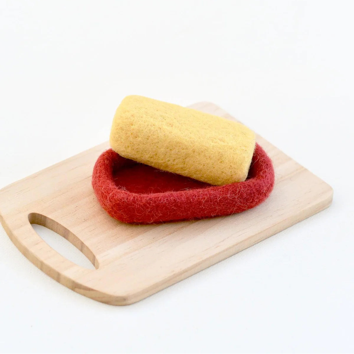 tara treasures felt play food butter and dish