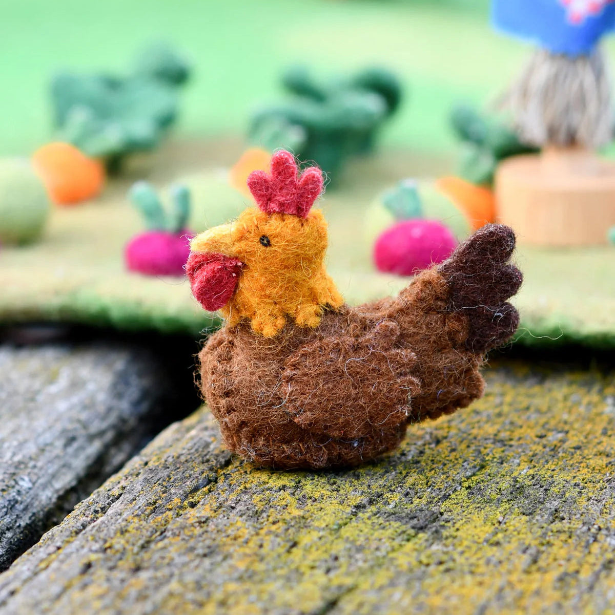 Tara Treaures felt chicken small world farm animal toy