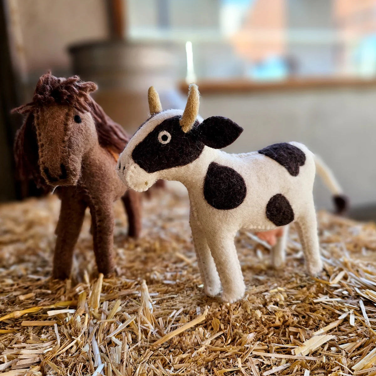 Tara Treasures farm animal cow and horse small world toys