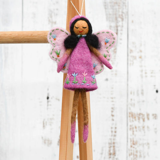 tara treasures felt angel fairy in pink dress