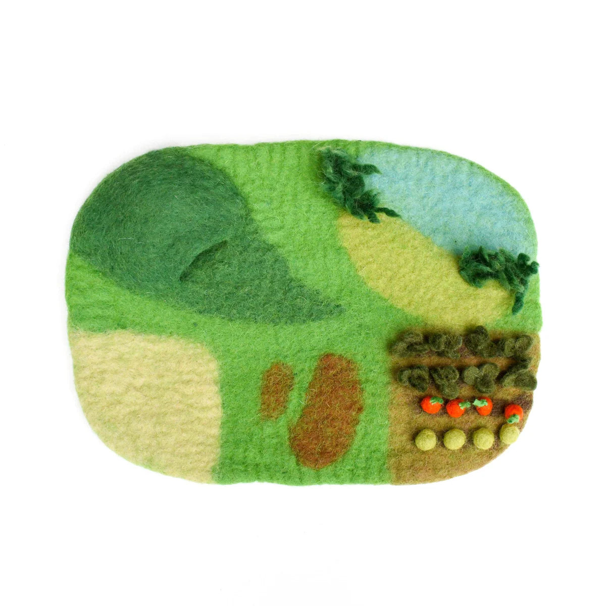 Felted farm play mat playscape