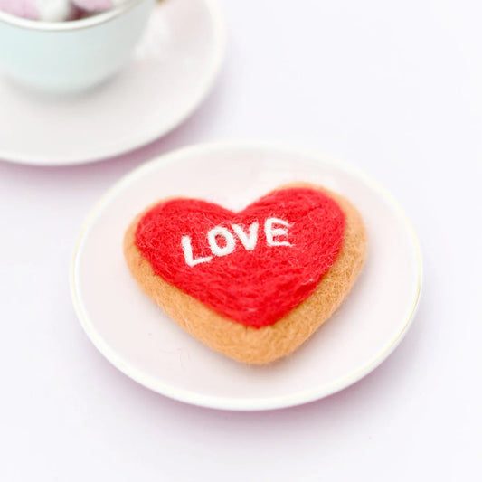 Tara Treasures play food felt heart-shaped Love icing cookies