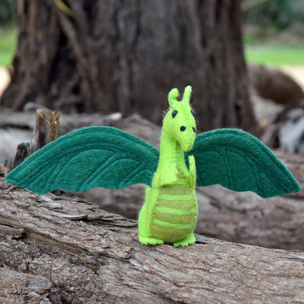 Tara Treasusres felt green dragon toy