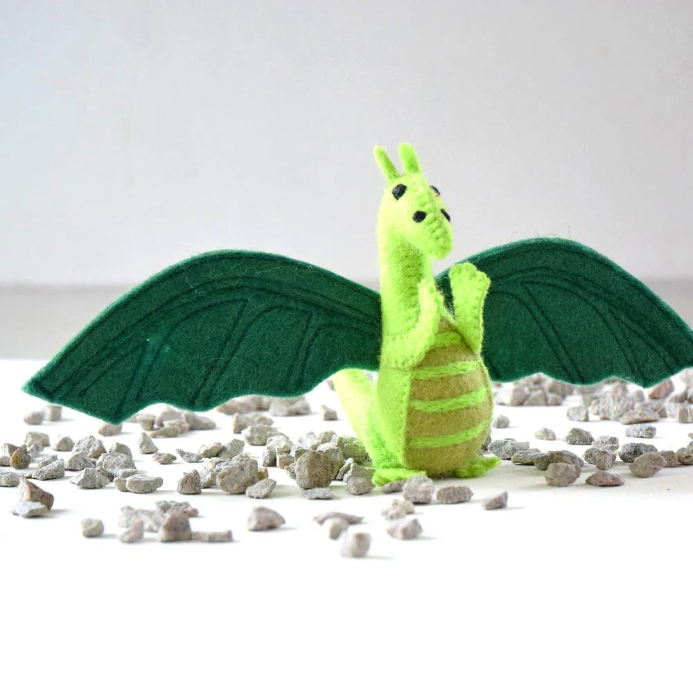 Tara Treasures Felt Green Dragon stuffed animal toy