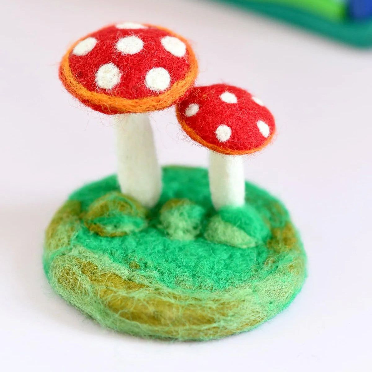 Tara Treasures felt red mushroom toadstool dollhouse accessory