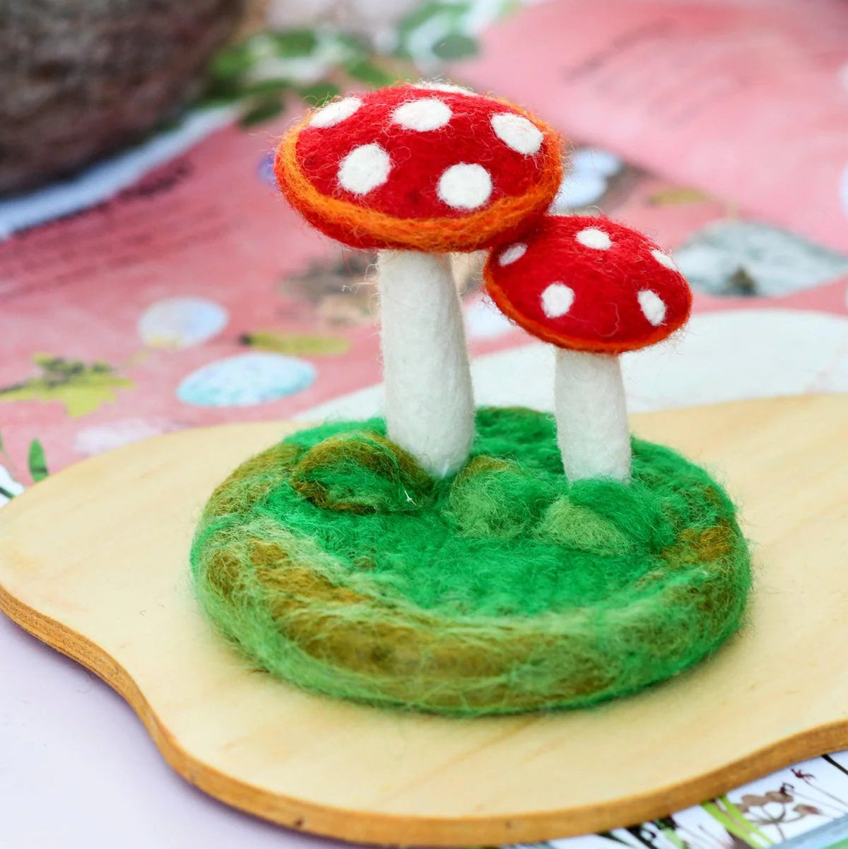 Tara Treasures felt mushroom toadstool small world accessory