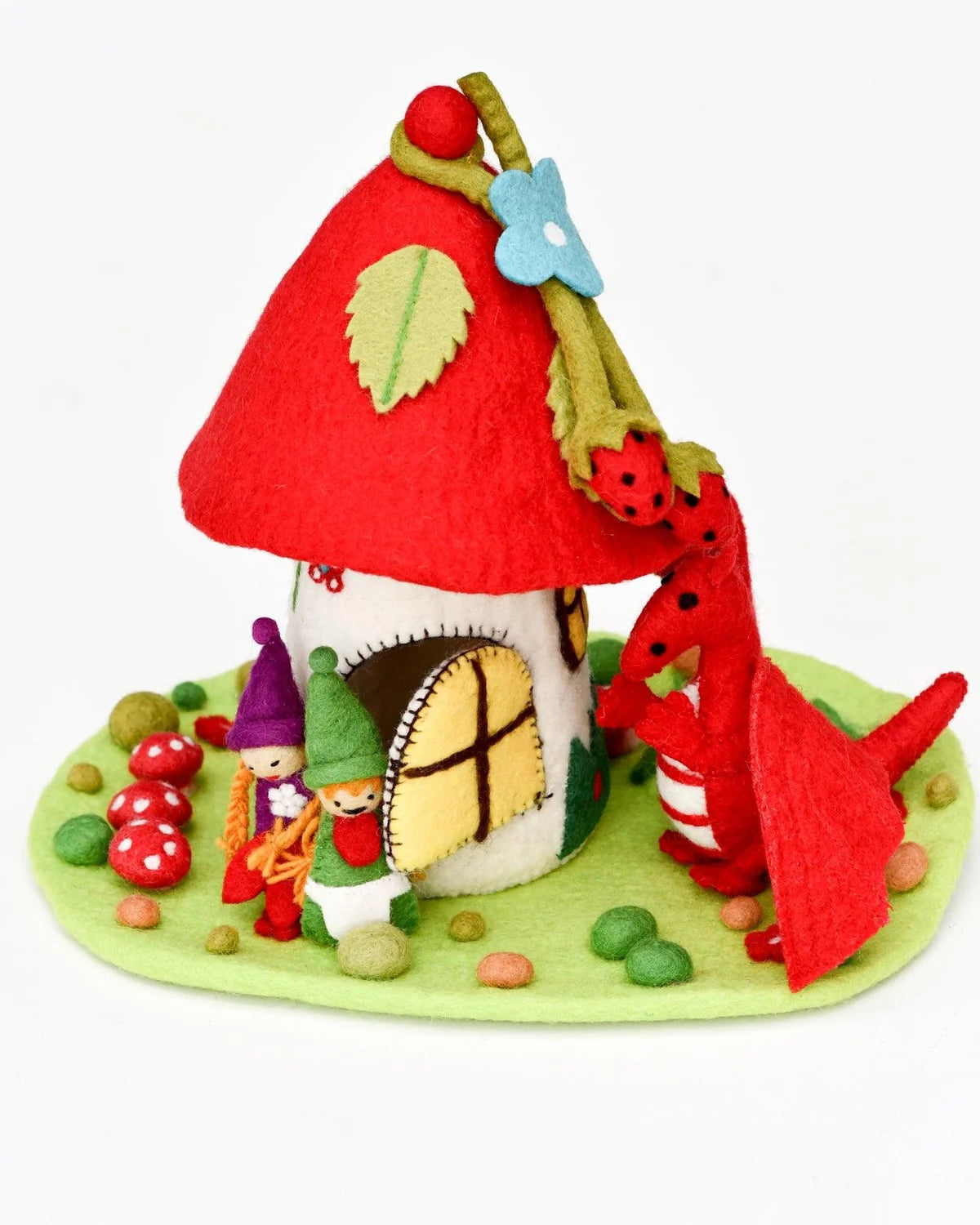 Felt Fairy House with Hanging Strawberries