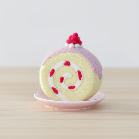 Felt Strawberry Swiss Roll