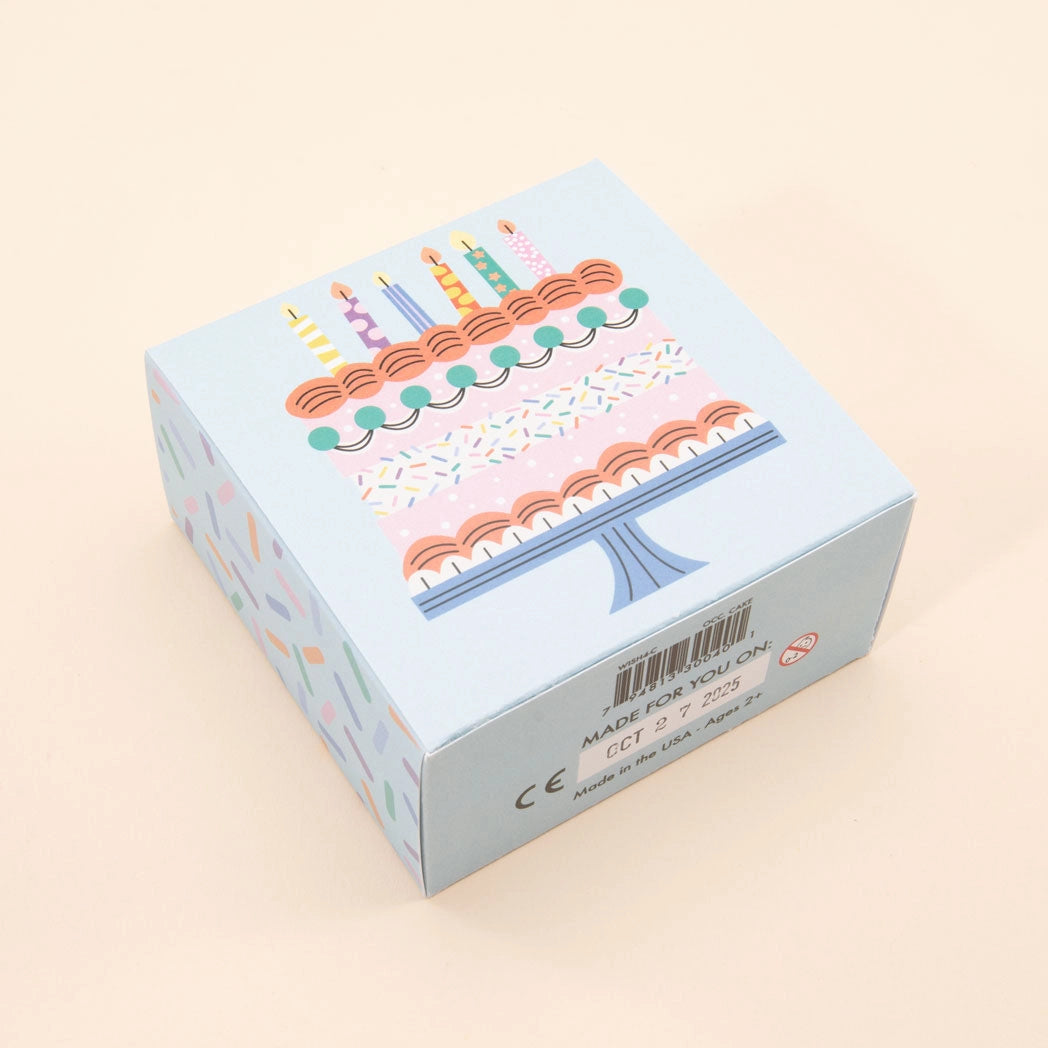 Box of Uncle Goose wooden toy birthday cake blocks. 