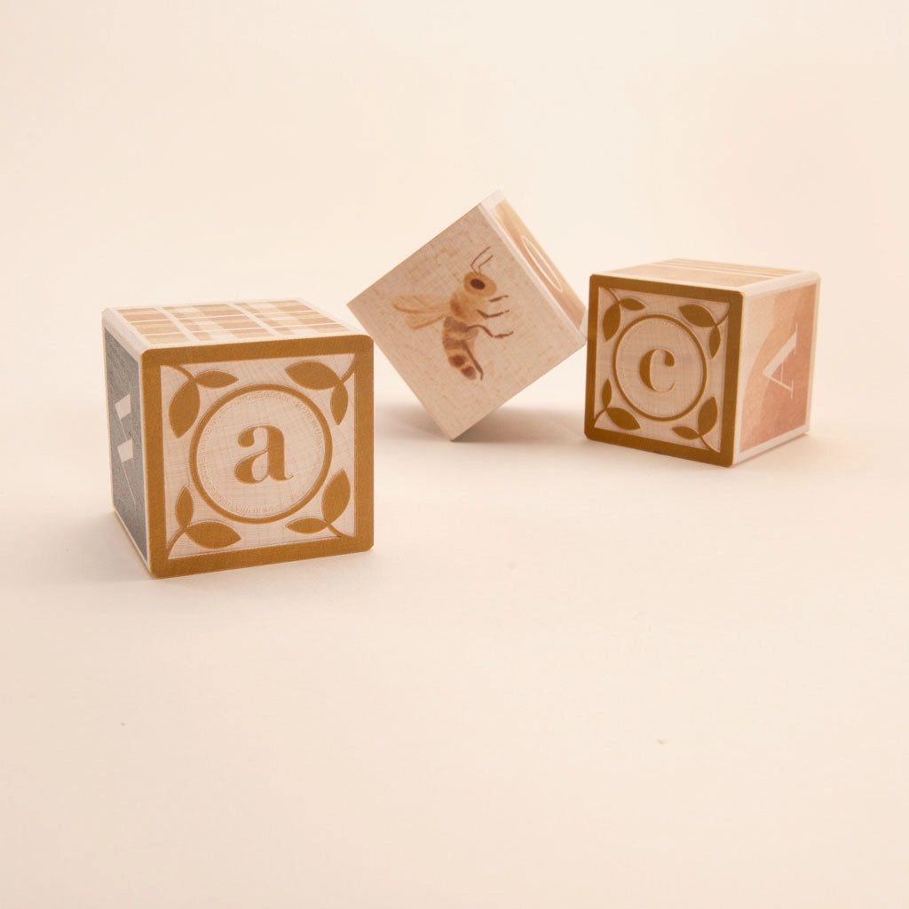 Watercolor Wooden ABC Blocks - Made in USA