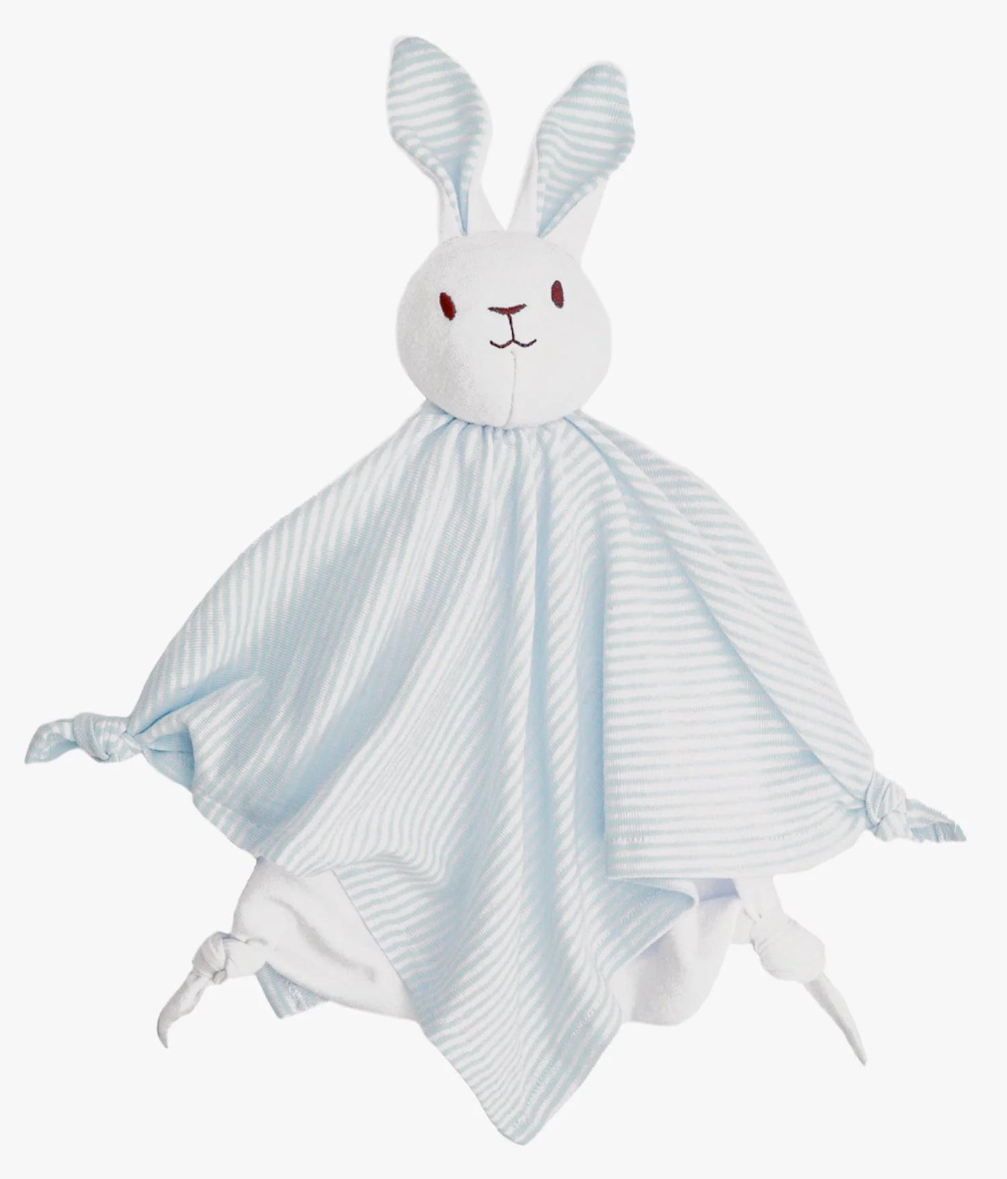 under the nile organic baby bunny blanket toy pale blue stripes