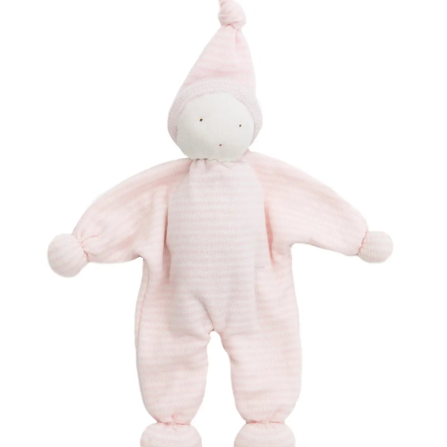 Under the Nile Organic Baby Buddy Lovey Doll in pink stripes