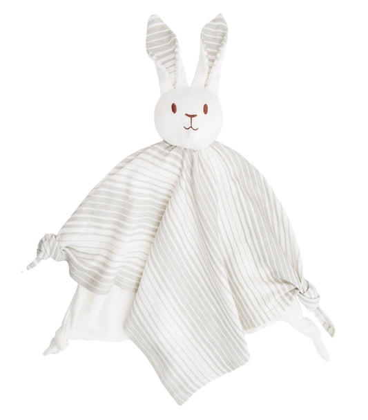 under the nile organic baby bunny blanket toy gray ombre stripes