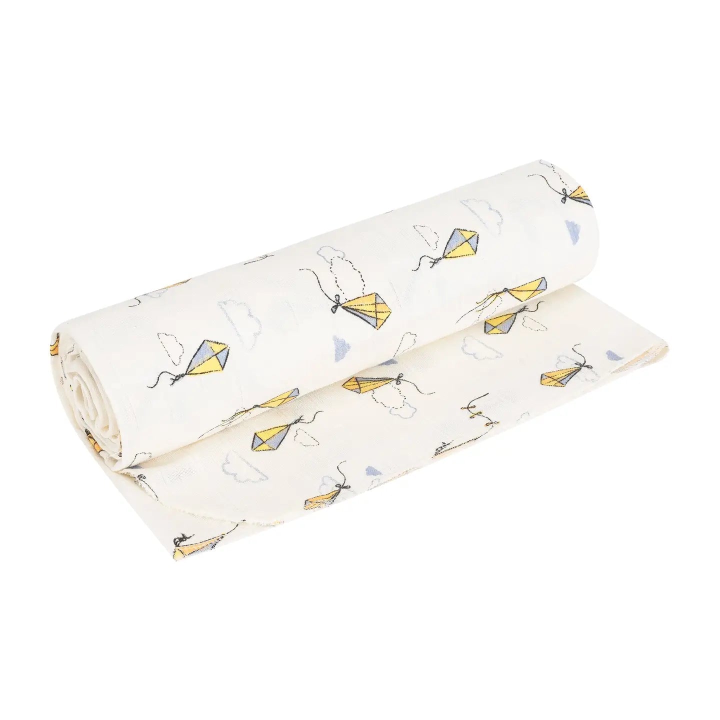 Under the Nile Organic cotton muslin swaddle baby blanket with kite print