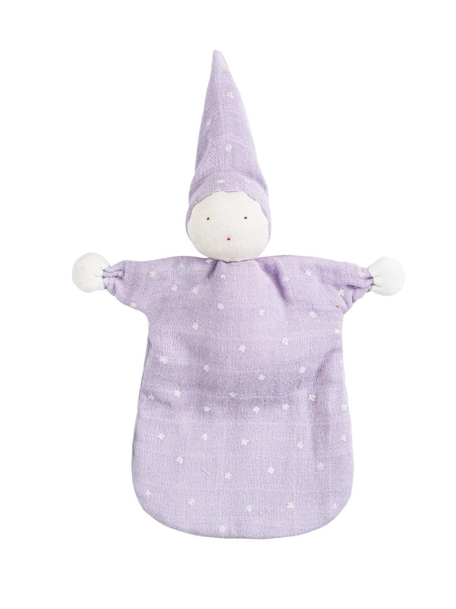 Under the nile lavender stars organic cotton muslin sleeping lovey doll for babies