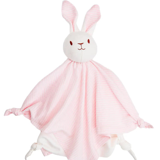 under the nile organic baby bunny lovey toy in pink
