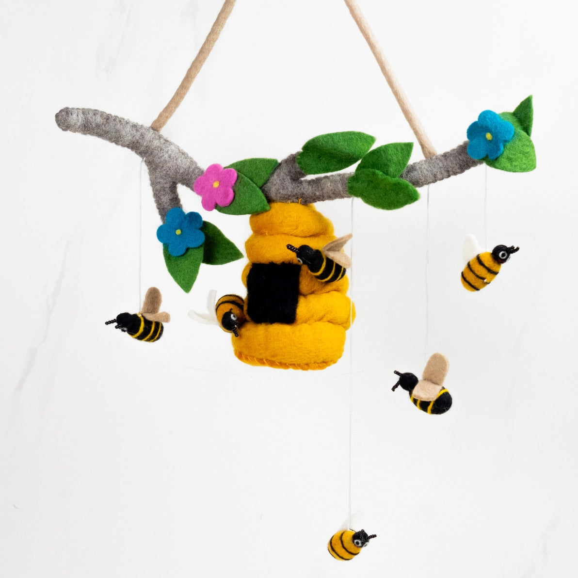 Handmade Bees and Beehive Baby Mobile