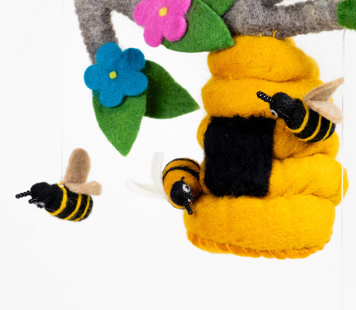 Abeec Handmade Felt Beehive and Bees Baby Mobile| Fair Trade Nursery Decor ...