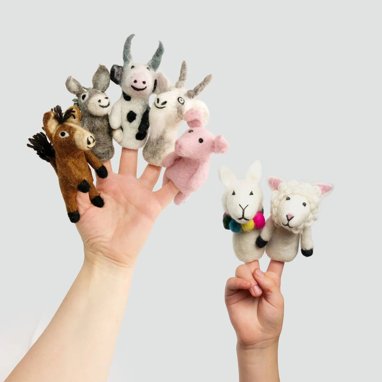 winding road barnyard buddies felt farm animal finger puppets