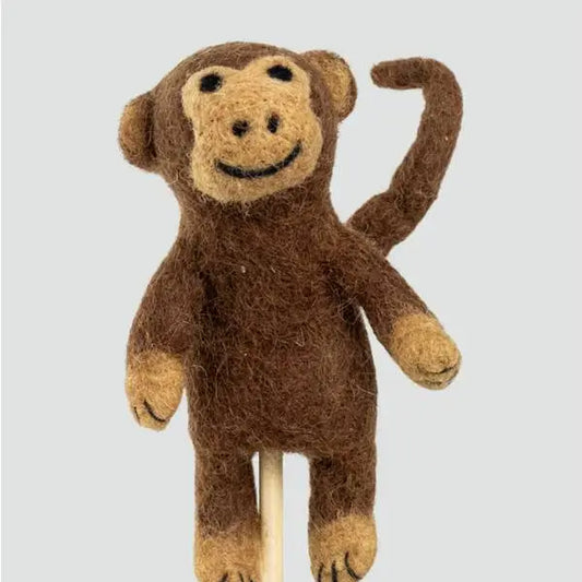 winding road felt monkey finger puppet toy