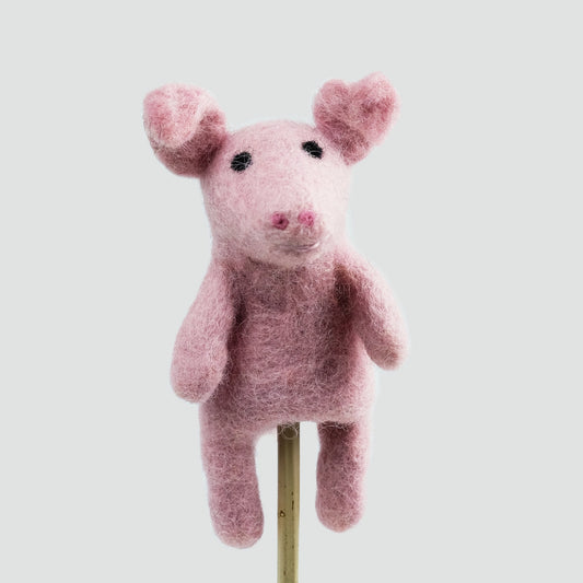 winding road felt  pig finger puppet toy