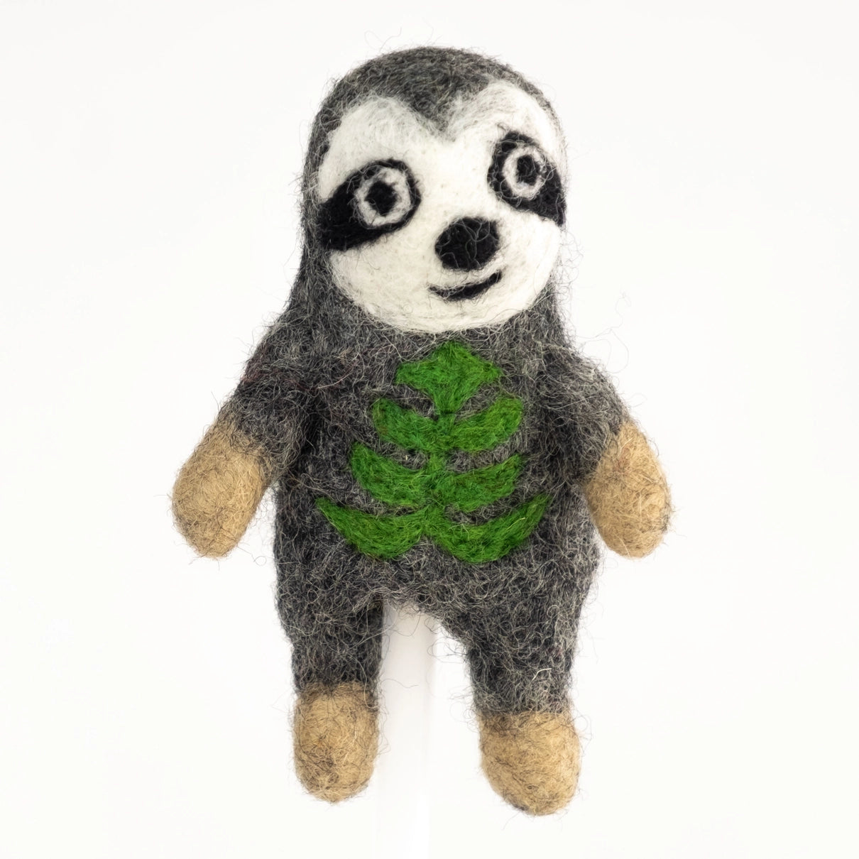 the winding road handmade flet sloth finger puppet