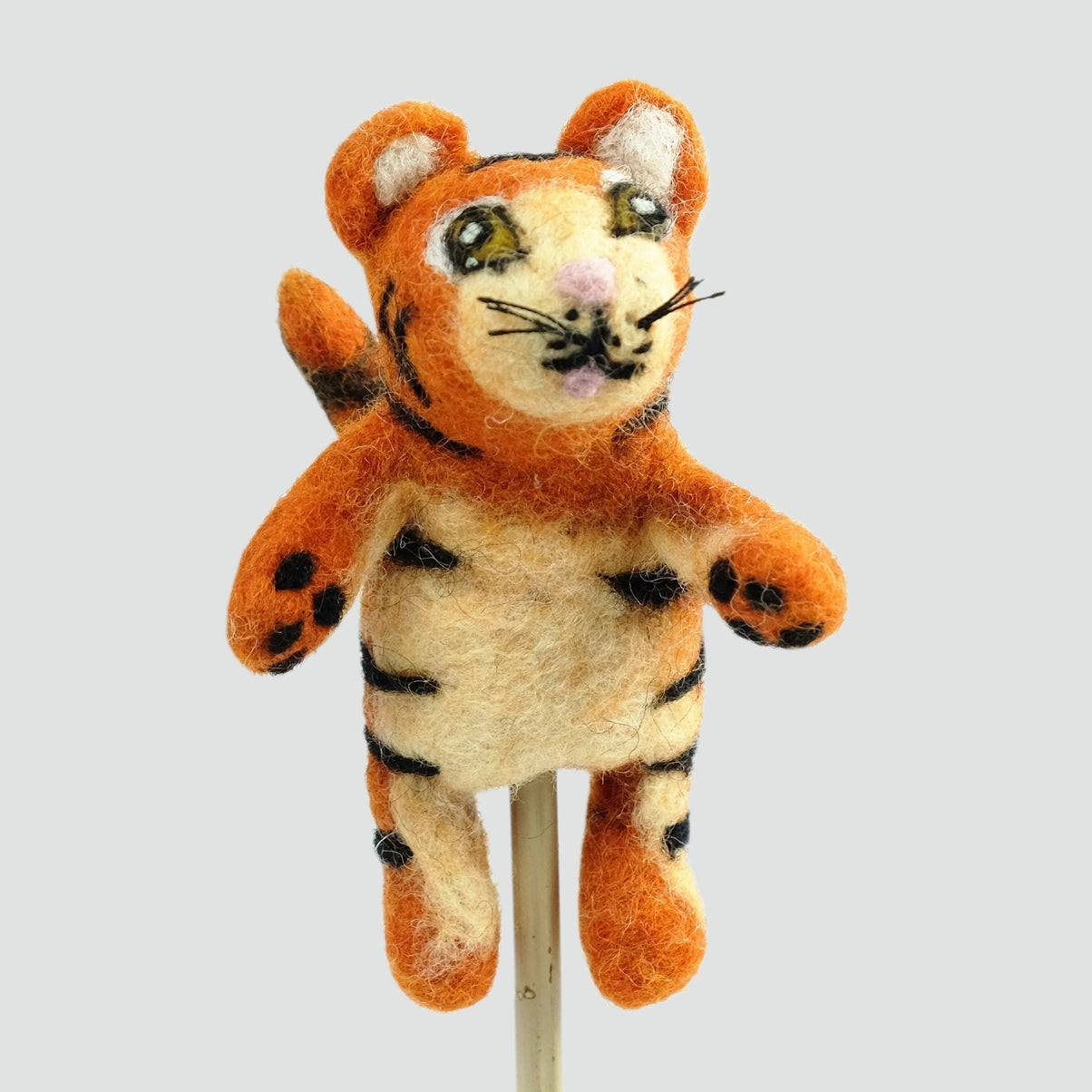 Handmade Felted Tiger Finger Puppet