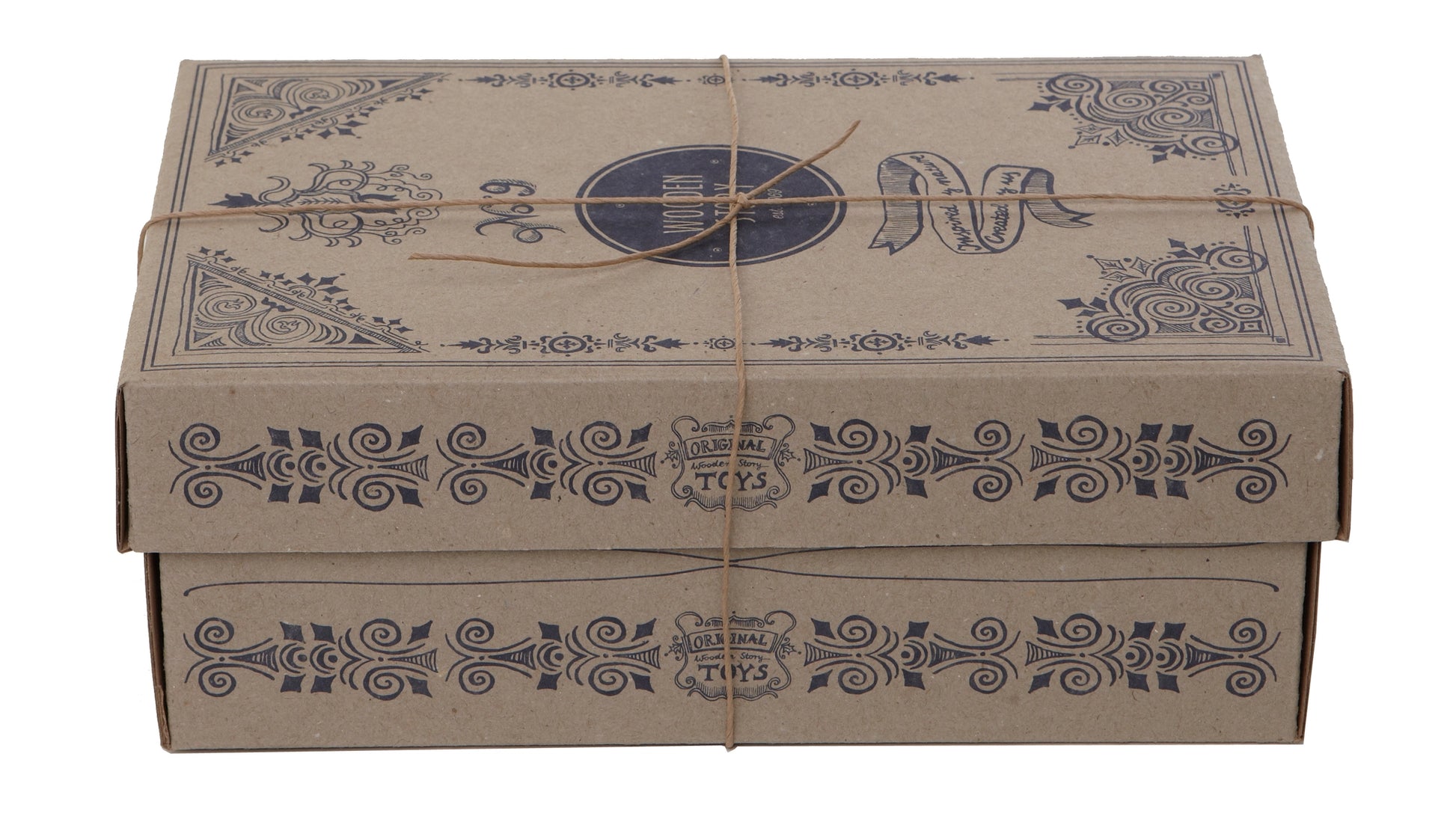 Eco-friendly gift and storage box for Wooden Story rainbow Pound-a-peg toy.