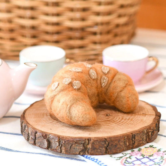 Needle-felted Play Food Almond Croissant
