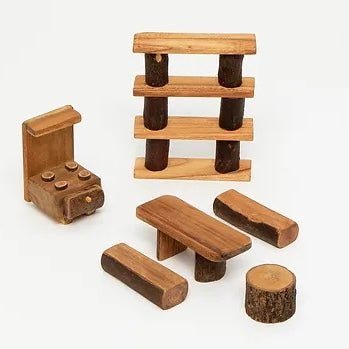 Tree blocks kitchen table oven toys