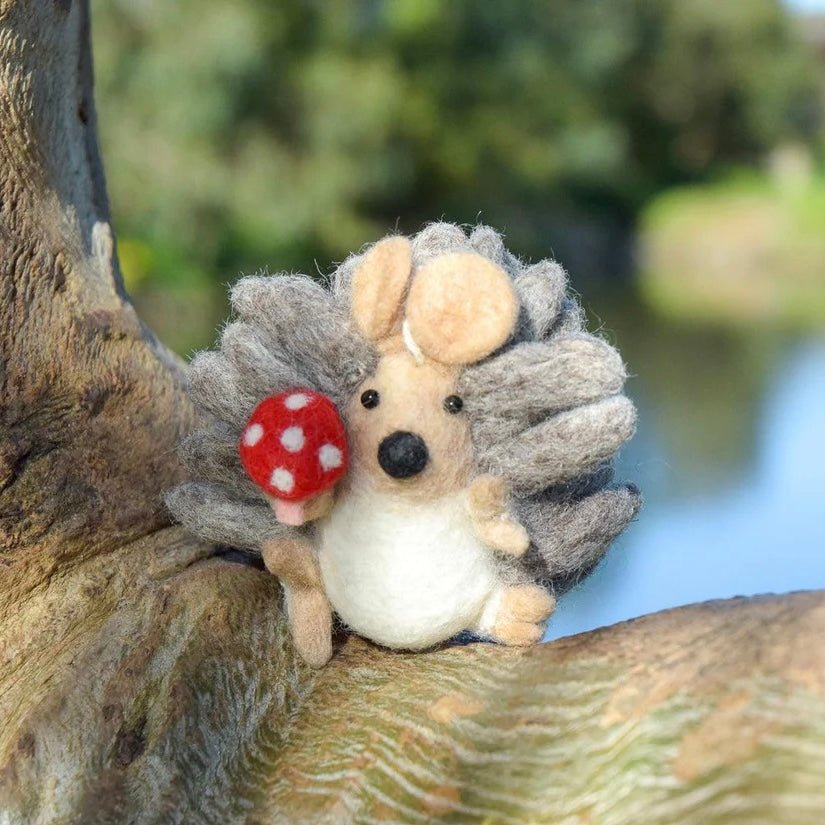 hand felted hedgehog plush toy