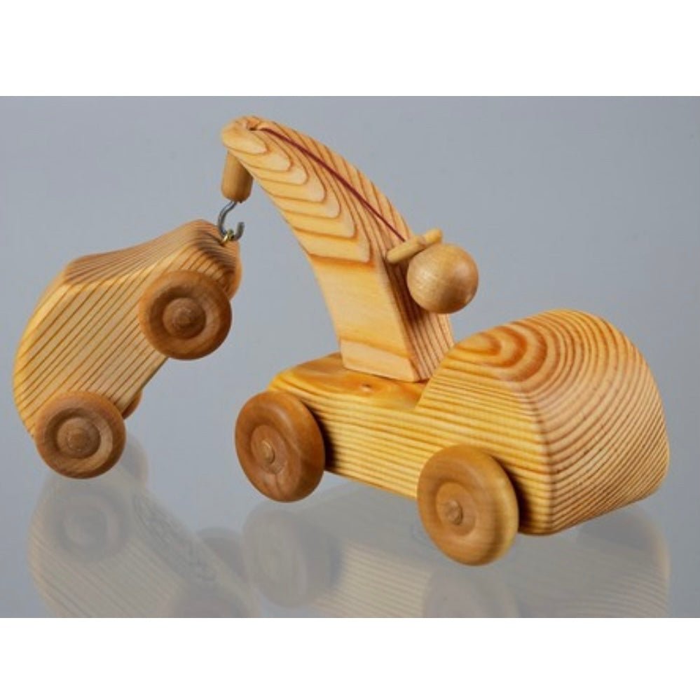 waldorf wooden toy tow truck car