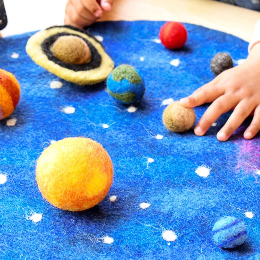 Solar System Play Rug Handmade Solar System Playmat | Waldorf | Montessori Educational Toys ...