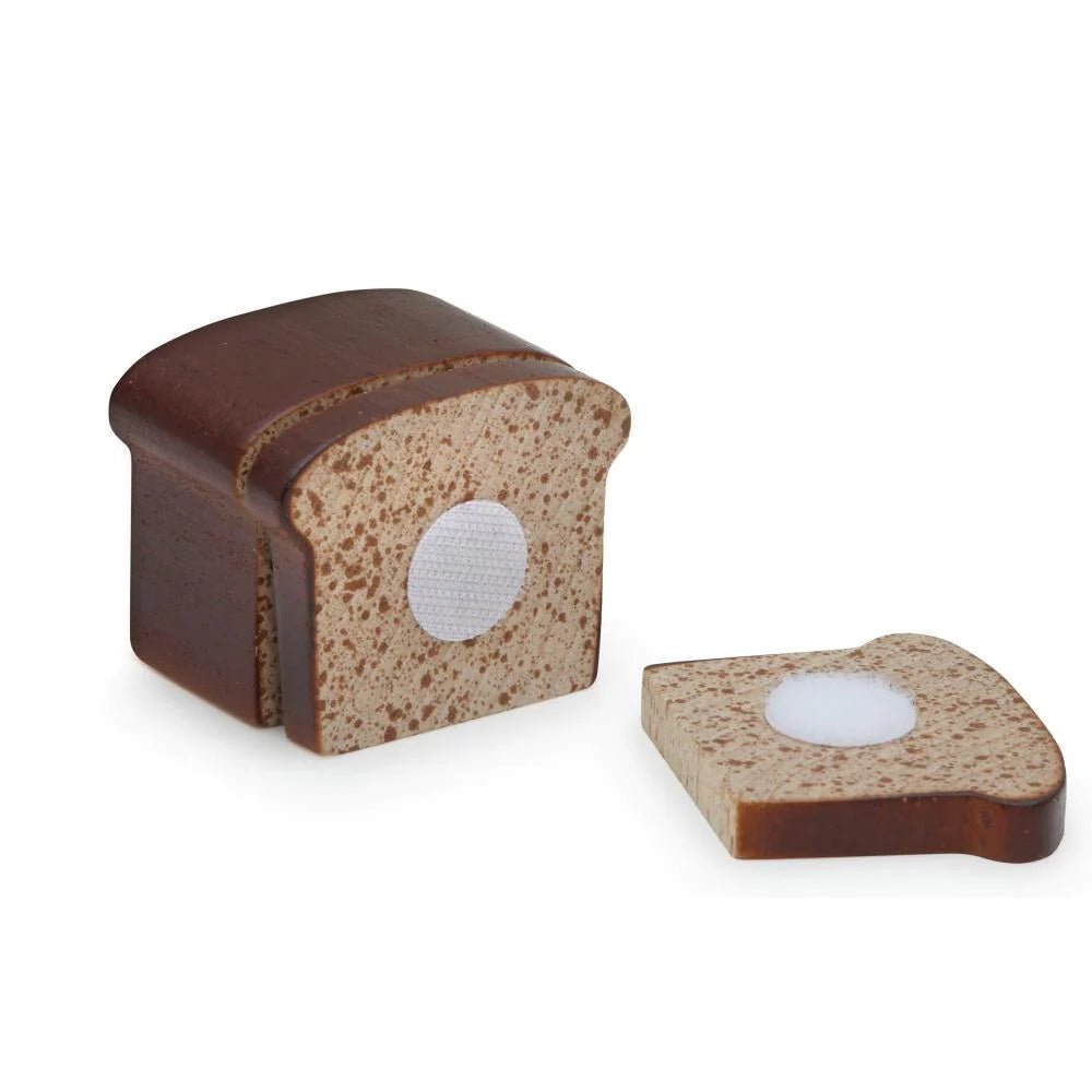 erzi natural wooden play food bread to cut