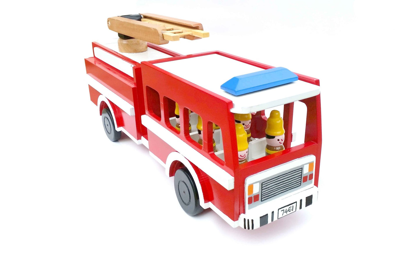 Wooden Firetruck and Firefighters Play Set