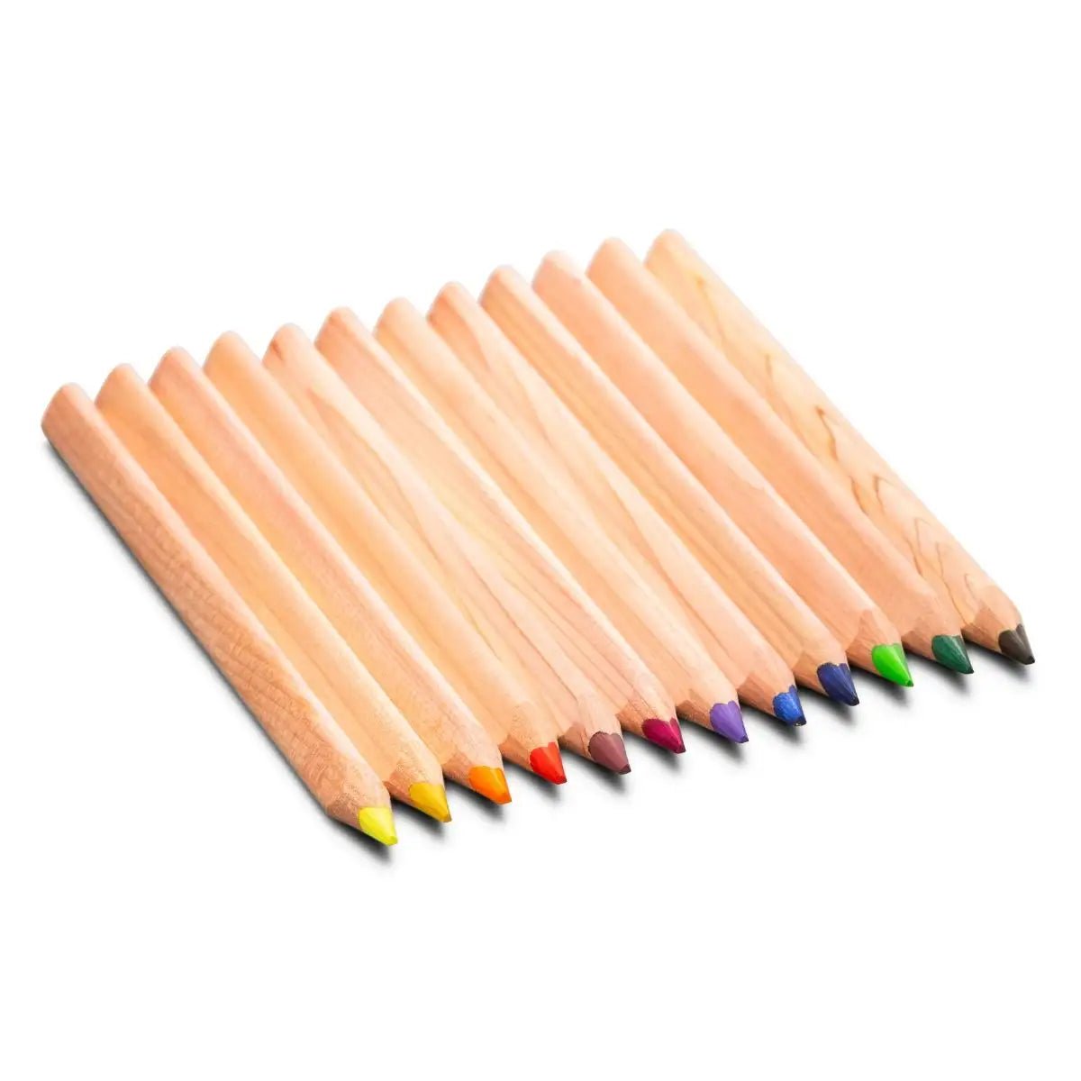 yorik triangular color pencils in wooden box close