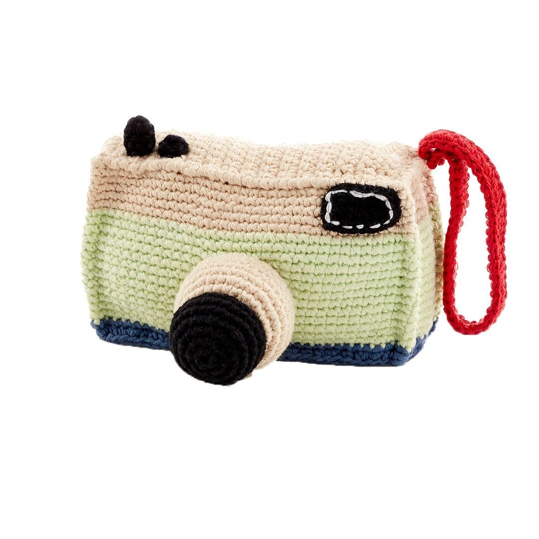 organic crochet camera rattle 2