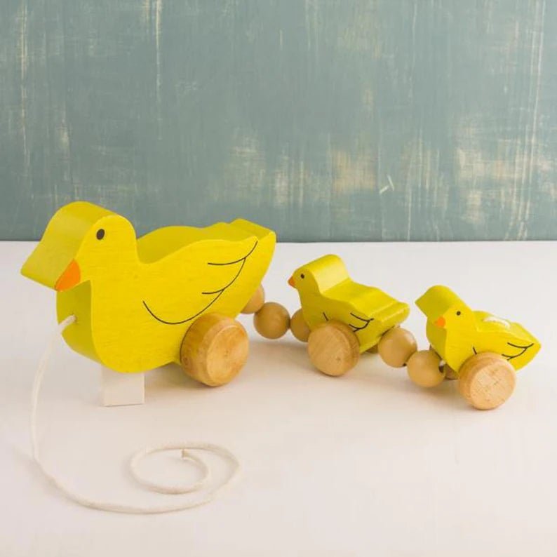 Wooden Pull-Along Duck Family