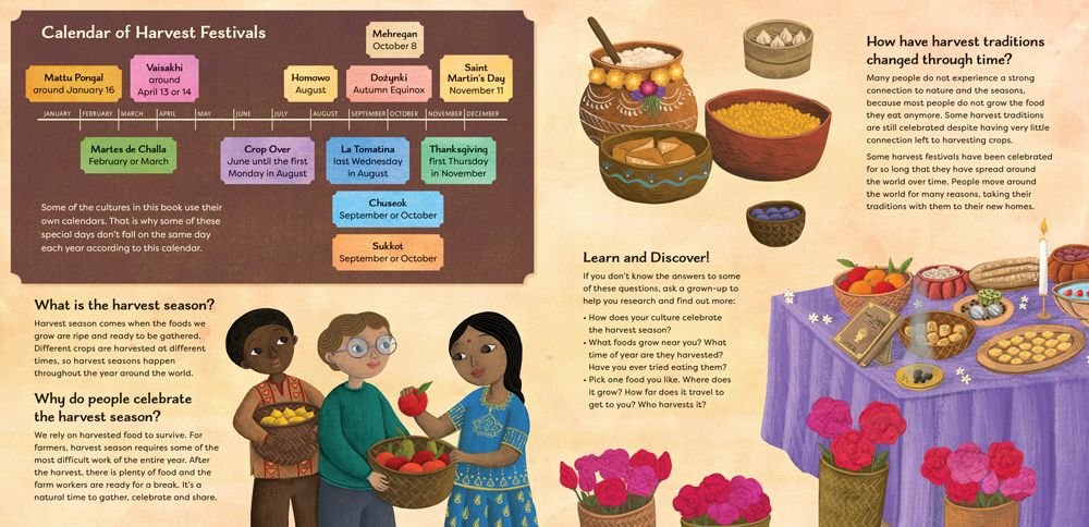 Harvest Days calendar of Harvest festivals illustration childrens book
