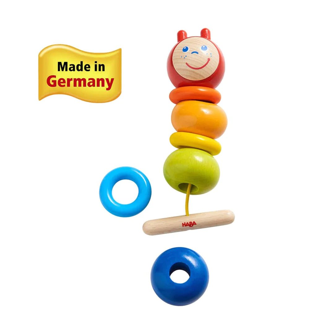 haba wooden threading caterpillar toy 3
