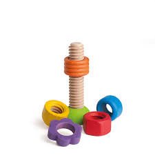 erzi wooden screw turning safe toy for toddlers