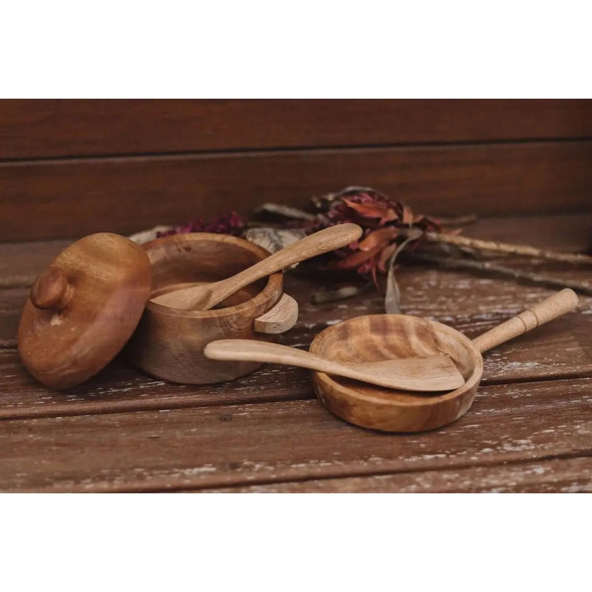 waldorf wooden pot and pan kitchen toys