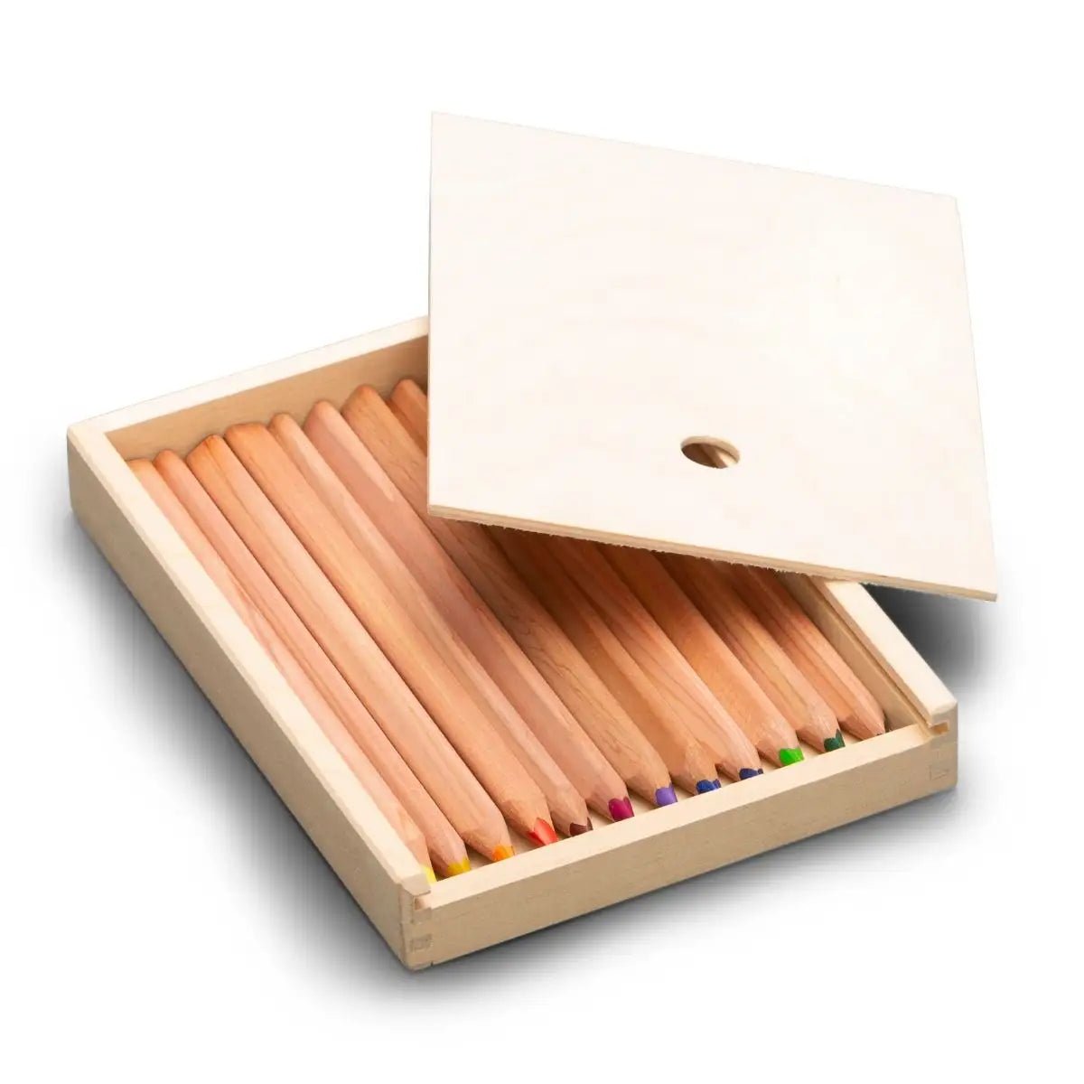 yorik triangular color pencils in wooden box