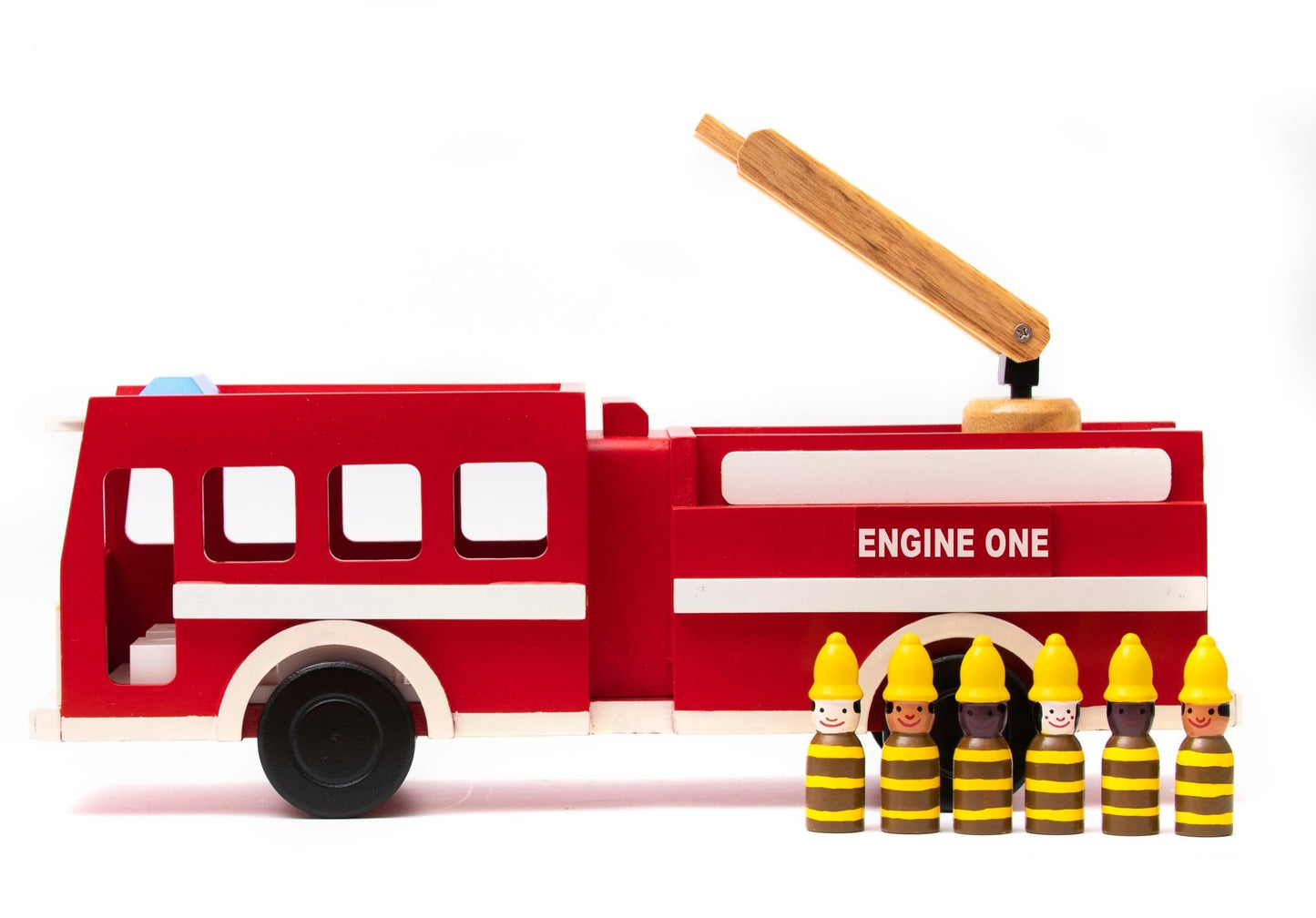 Wooden Firetruck and Firefighters Play Set