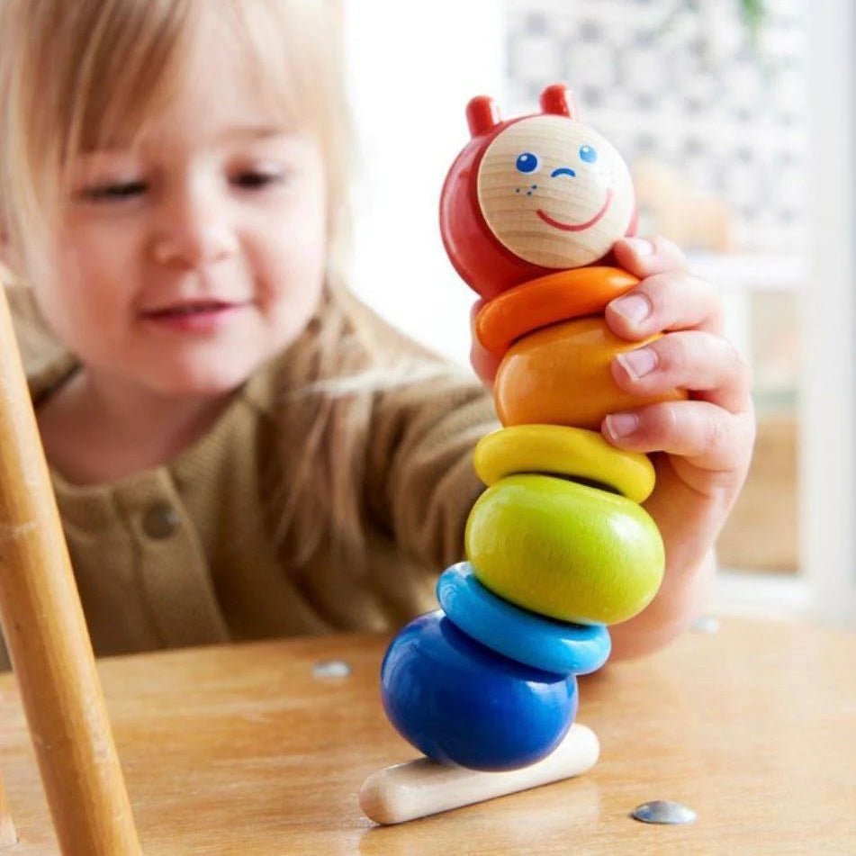Haba Colorful Caterpillar Wooden Threading Toy