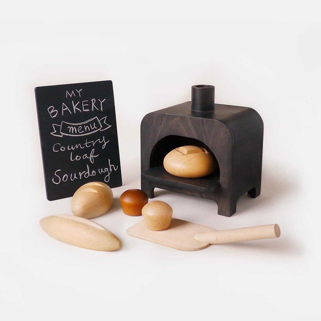 sustainable wooden bakery play set