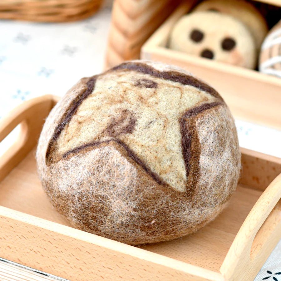 natural play food felted sourdough bread