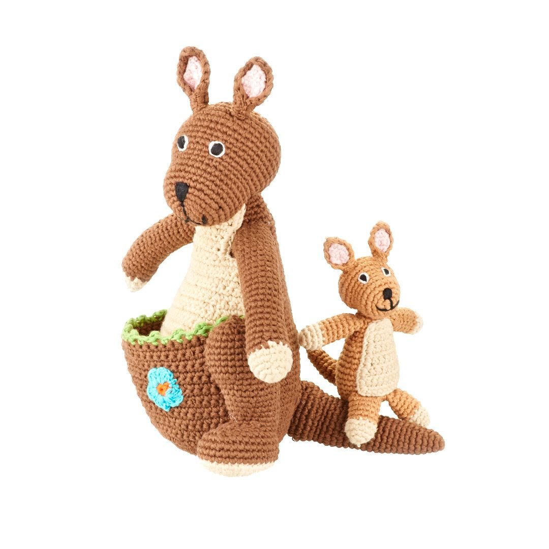 organic crochet kangaroo stuffed animal