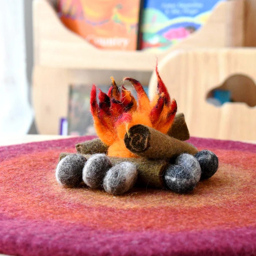 Handmade Felted Campfire Playmat